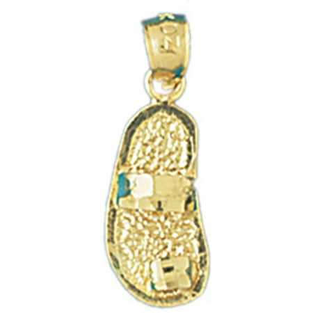 14K Yellow Gold Flip Flop Pendant - 20 mm