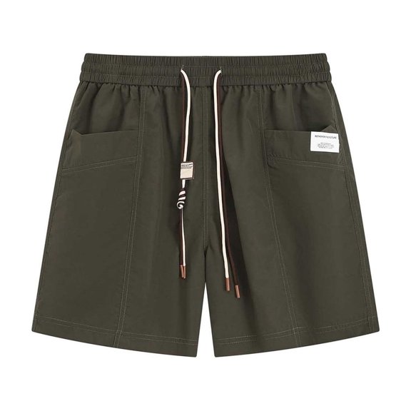 2026 Summer Ice Silk Mens Casual Five Pocket Athletic Beach Shorts Breathable Lightweight Loose Fit EverydayArmy GreenXXL