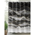 thumbnail image 2 of Fsddascl Black White Marble Shower Curtain Set - 54" x 78" Washable Bathtub Curtain with 12 Hooks, Abstract Wave Lines Gradient Waterproof Fabric Stall Shower Curtains for Bathroom/Bathtub Décor, 2 of 6