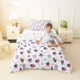 thumbnail image 4 of Manfei 4Th Of July Twin Comforter Sets,Stars Heart Us Flag Bedding Set,White,Polkadot Reversible,2pcs,1 Comforter and 1 Pillowcase, 4 of 7