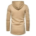 thumbnail image 3 of TBWNWG Men's Casual Ruched Sleeve Zipper Pocket Long Sleeve Hoodie with Drawstring for Fashionable Warmth,Size M, 3 of 6