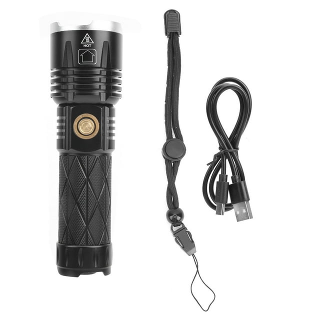 Linterna recargable tipo C XHP90, lámpara de mano multifuncional regulable, luz de antorcha