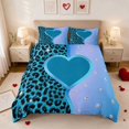 thumbnail image 3 of Erosebridal Leopard Heart Diamond Jewelry Duvet Cover Queen for Girls, Glamorous Animal Print Queen Bedding, Black Reversible 3-Piece 1 Duvet Cover and 2 Pillowcases, 3 of 7