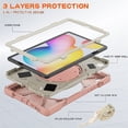 thumbnail image 5 of XYX Tablet Case for Samsung Galaxy Tab S6 Lite (SM-P610/P613/P615/P619), 360 Degree Rotating Hand Grip Shockproof Cover with Shoulder Strap, Rose Gold, 5 of 7