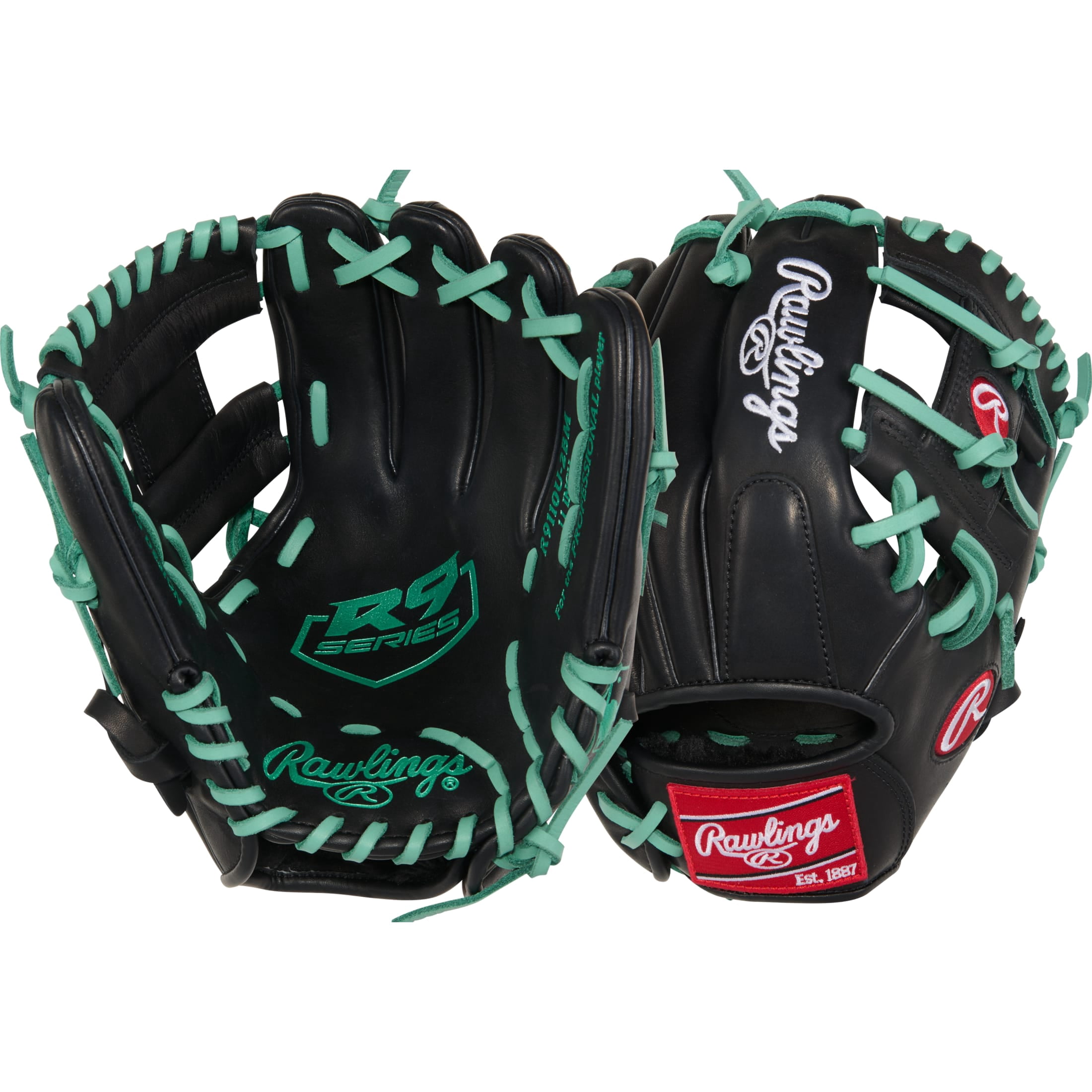 Rawlings．．．GR９HTBH9 Rawlings R9 11.5-Inch Infield Glove | 200 Pattern | RHT | Black