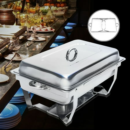 Rectangular Stainless Steel Tube - New Set 9 Quart Stainless Steel Rectangular Chafing Dish Full Size Buffet Chafer Catering Serving Set