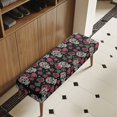 thumbnail image 4 of POLERO Sretch Bench Covers Slipcover Sugar Skull Rose Print Dining Bench Cover with Elastic Band Home Decoration Washable Rectangle Piano Chair Cover for Dining Room, Living Room, Garden, 4 of 7