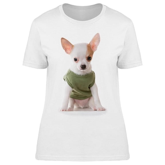 Chihuahua Wearing Green Shirt T-Shirt Women -Image by Shutterstock, Female 3X-Large