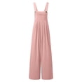 thumbnail image 5 of YunPes Tween Girls Solid Jumpsuit Pleated Plus Size Wide Leg Suspender Overalls Summer Casual Trouser Bib Rompers 4-15Y, 5 of 6