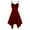 Wine, variant on IROINNID Women's V-Neck A-Line Dress Solid Color Summer Fashion Casual Gorgeous Sling Strapless Dress Short Dress