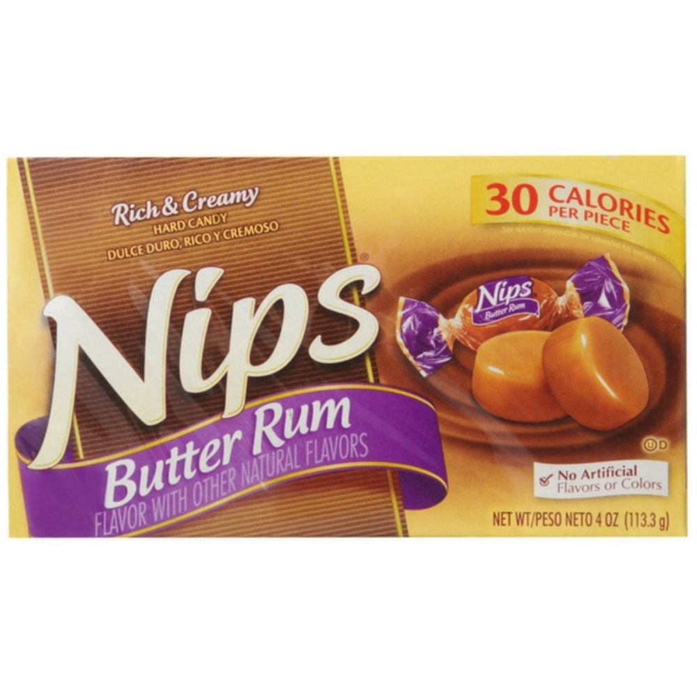 Nips Hard Candy Butter Rum 1s (4oz per pack)
