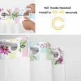 thumbnail image 2 of Easter Rabbit No Hooks Shower Curtain with Snap-in Liner Watercolor Spring Bunny Eggs Floral Colorful Plaid Shower Curtains for Bathroom, Waterproof, Easy Install, Washable 48"x72", 2 of 9