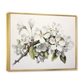 thumbnail image 2 of Designart "Apple Blossom Monochromatic gracefulness XXVIII" Apple Blossom Floater Framed Canvas Art Print, 2 of 7