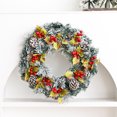 thumbnail image 6 of 15.7 Inch Snow Flocked Christmas Wreath for Front Door, Artificial Winter Wreath with Pinecones & Berries for Outdoor Indoor Wall Window Xmas Holiday and New Year Decorations, 6 of 6