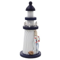 MUSEYA Decorative Nautical Lighthouse Wooden Blue 1Pcs Special Festivals