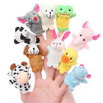 Marionnettes à doigts d'animaux de dessin animé, jouets en peluche