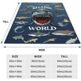 thumbnail image 4 of Shark Blanket Gifts for Kids Adults Soft Warm Lightweight Cozy Cartoon Sharks World Throw Blankets for Bed Living Room Sofa Couch Birthday Decor 50x60in, 4 of 6