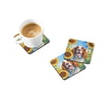 thumbnail image 2 of Welsh Springer Spaniel in Sunflowers Foam Coasters 3.5 in x 3.5 in, 2 of 5