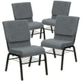 thumbnail image 2 of BizChair Steel Frame Indoor Church Padded Chairs, Gray (Set of 4), 2 of 10