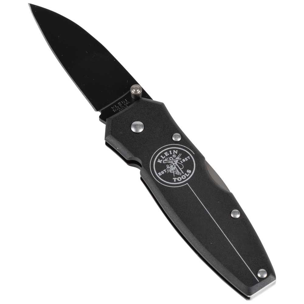 Klein Tools 44001-BLK 2-1/2 in. Lightweight Drop-Point Blade Lockback Knife - Black
