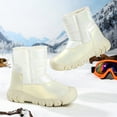 thumbnail image 3 of Boys Girls Plush Lining Snow Boots Winter Platform Outdoor Hiking Booties Kids Waterproof Ankle Boots, 3 of 5