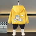 thumbnail image 2 of ZACPNCV Toddler Boys Windbreaker Casual Outerwear Kids Zip Hooded Jacket Baby Cute Dust Coat Yellow 9-10 Years, 2 of 8
