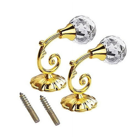

2 Pcs Large Rhinestone Hanging Hooks Curtain Wall Tie Back Hook Hanger Holder