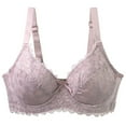 thumbnail image 2 of Loopsun Womens Bras Plus Size, Push up Bra for Women, Women's Plus Size Lightweight Push Up Lace Comfortable Breathable Everyday Underwear Underwire Bra Pink, 46/105E, 2 of 4