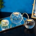 thumbnail image 2 of Juego de 3 portavelas de bola de cristal, portavelas de cristal transparente, candelabro para boda, cena, mesa, dormitorio, decoración, regalo, fiesta, meditación ER, 2 of 5