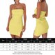 thumbnail image 1 of Vestido ajustado para mujer, minivestido sexy asimétrico (amarillo claro M), 1 of 9