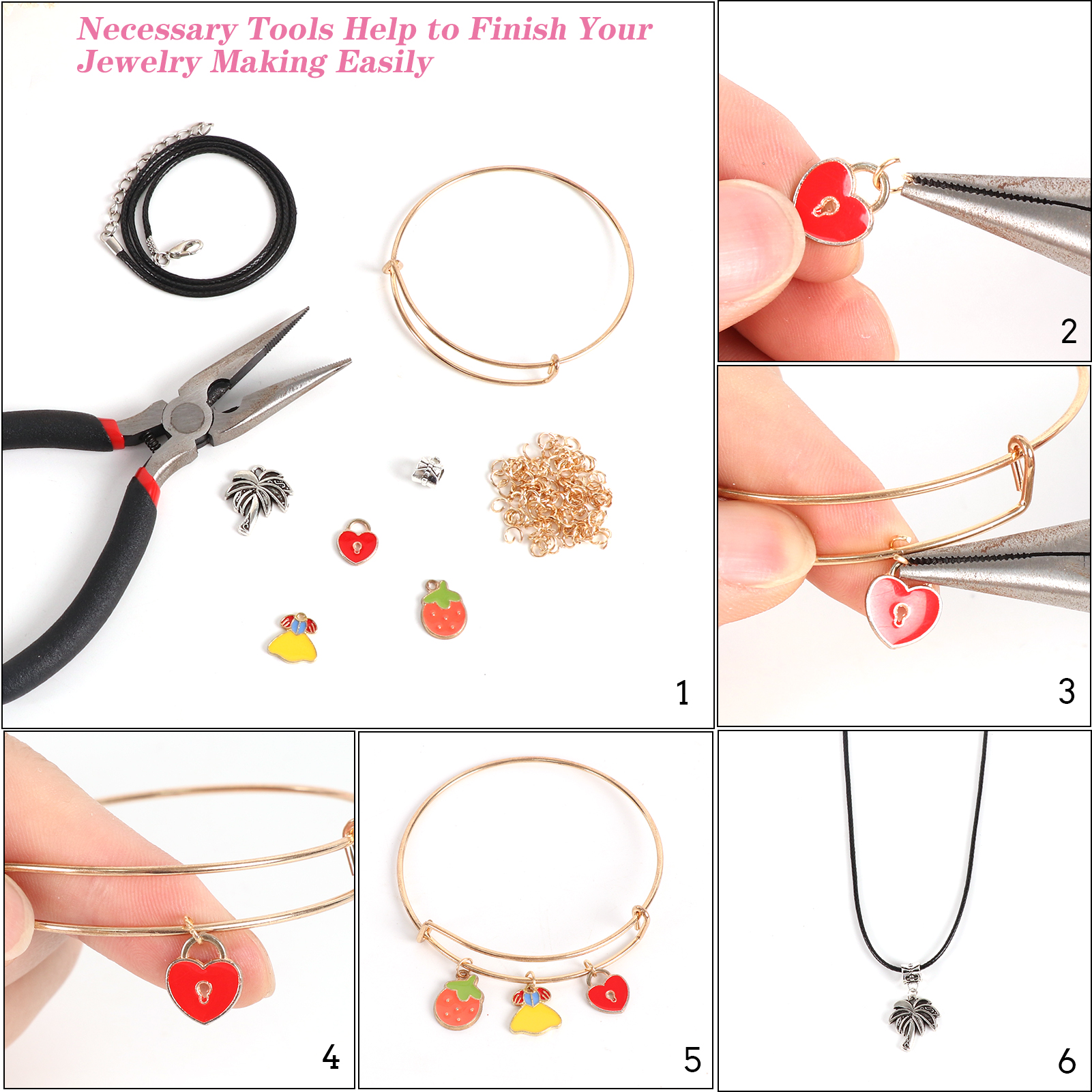 CandWuom Jewelry Making Kit with Plier and Gift Box photo 5