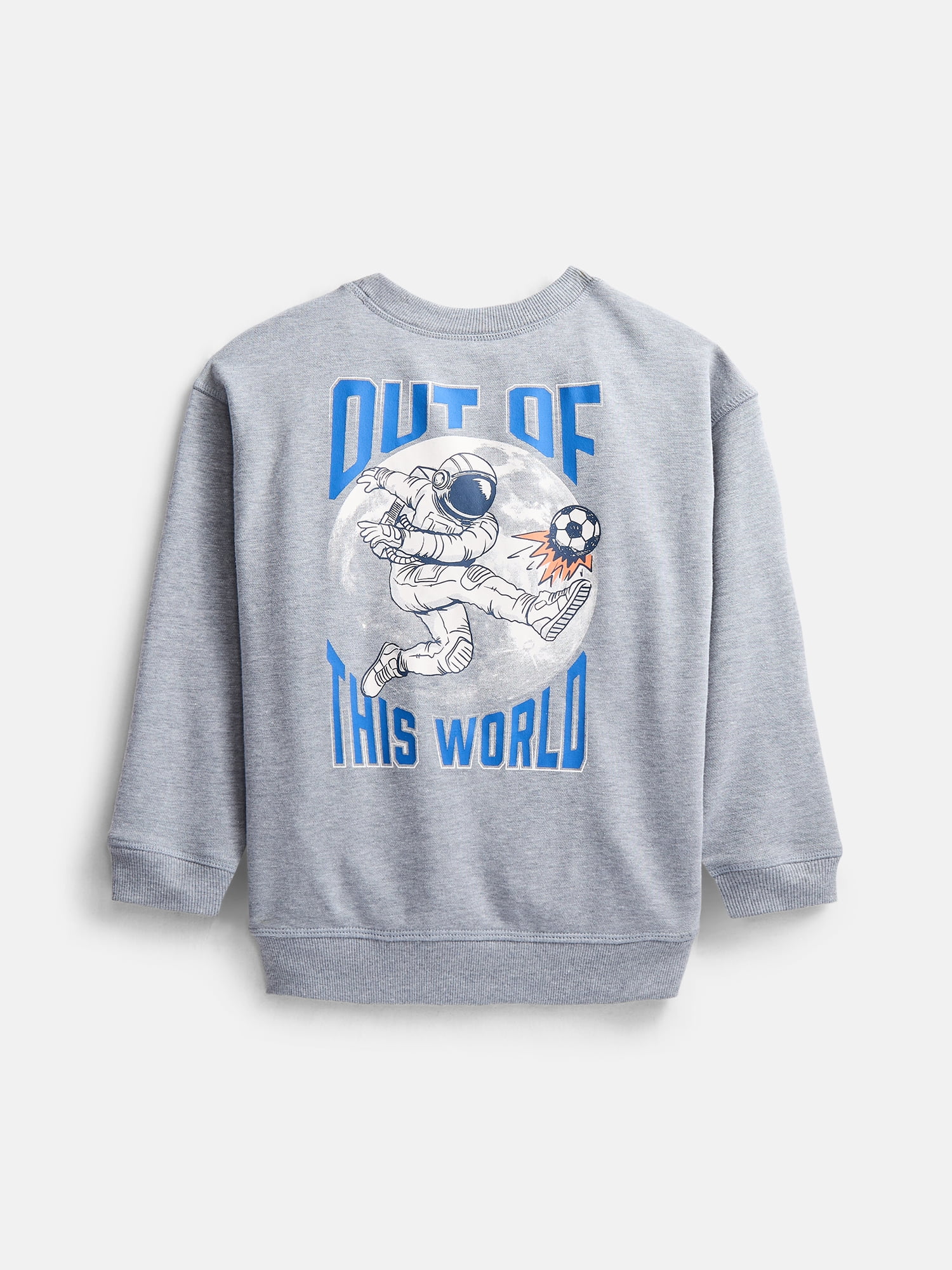 Wonder Nation Little Boys Crewneck Graphic Sweatshirt with Long Sleeves, Sizes 4-10