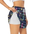 thumbnail image 2 of Disketp Sea Inhabitans and Herb Print Women's Shorts Workout Shorts for Athletic Gym Running Shorts with Phone Pockets XX-Large, 2 of 8