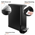 thumbnail image 6 of Slim Bathroom  with Lid Soft Close, 2.6 Gallon Stainless Steel Garbage Can with Removable Inner Bucket,  Step Pedal, Small Trash Bins for Toilet, Bedroom, Kitchen, Office, 6 of 6