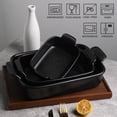 thumbnail image 2 of SWEEJAR Porcelain Bakeware Set for Cooking, 9.8 x 13 inch Ceramic Rectangular baking dish Lasagna Pans for Casserole Dish, Cake Dinner, Kitchen, Banquet and Daily Use (Black), 2 of 6