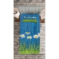 thumbnail image 3 of Ambesonne Flower Quilted Bedspread Set 2 Pcs, Spring Grass and Daisy, Twin Size, Blue Green White, 3 of 3