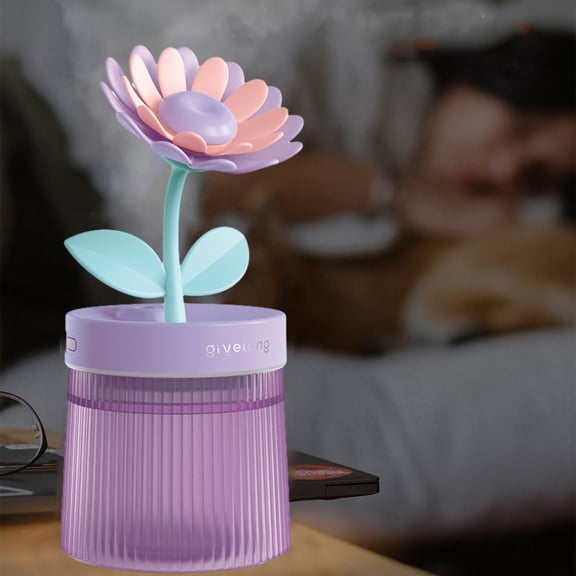 HWRETIE USB Humidifier with Light Quiet Cool Mist Humidifier for Bedroom office Plants Daily Air Moisture