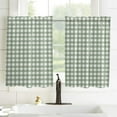 thumbnail image 3 of Sage Green Kitchen Curtain 2 Panels Curtains 54 Inch Length, Country French Rustic Buffalo Plaid Check Curtains Rod Pocket Curtains Window Drapes Treatment Window Cafe Curtains 42x54, 3 of 5