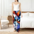 thumbnail image 4 of Salouo Abstract Cubist Printer Print Women's Pajama Pants Casual Loose Sweatpants PJs Flowy Pants Drawstring Palazzo for Women Wide Leg Pants Lounge Pajama -Medium, 4 of 8
