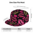 thumbnail image 2 of Adjustable Baseball Cap, Bright leopard lips black Flat Bill Trucker Flat Brim Hats Dad Hat for Men Women - Snapback Hat Adjustable Size, 2 of 7