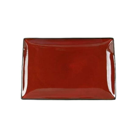 Rectangular Baking Platter - Gibson Elite Soho Lounge 12 inch Rectangular Platter in Red