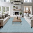 thumbnail image 4 of Vintage Haze Blue Large Area Rugs for Bedroom Living Room, Soft Non Slip Carpet Bedside Rug, Farmhouse Retro Solid Color Linen Texture Rectangular Floor Cover Kitchen Accent Rug 8'x10' for Office, 4 of 9