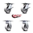 thumbnail image 2 of 5 Inch Semi Steel Caster Set with Ball Bearing 2 Brakes and 2 Rigid SCC, 2 of 2