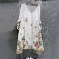 thumbnail image 2 of Vestido HUOGUO Vintage Floral Manga 3/4 para mujer, talla grande, 2 of 5