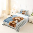 thumbnail image 5 of Homewish Cartoon Pet Dog Twin Sheets,Curly Poodle Bedding,Brown,3pcs,1 Fitted Sheet and 1 Pillowcase, 5 of 6