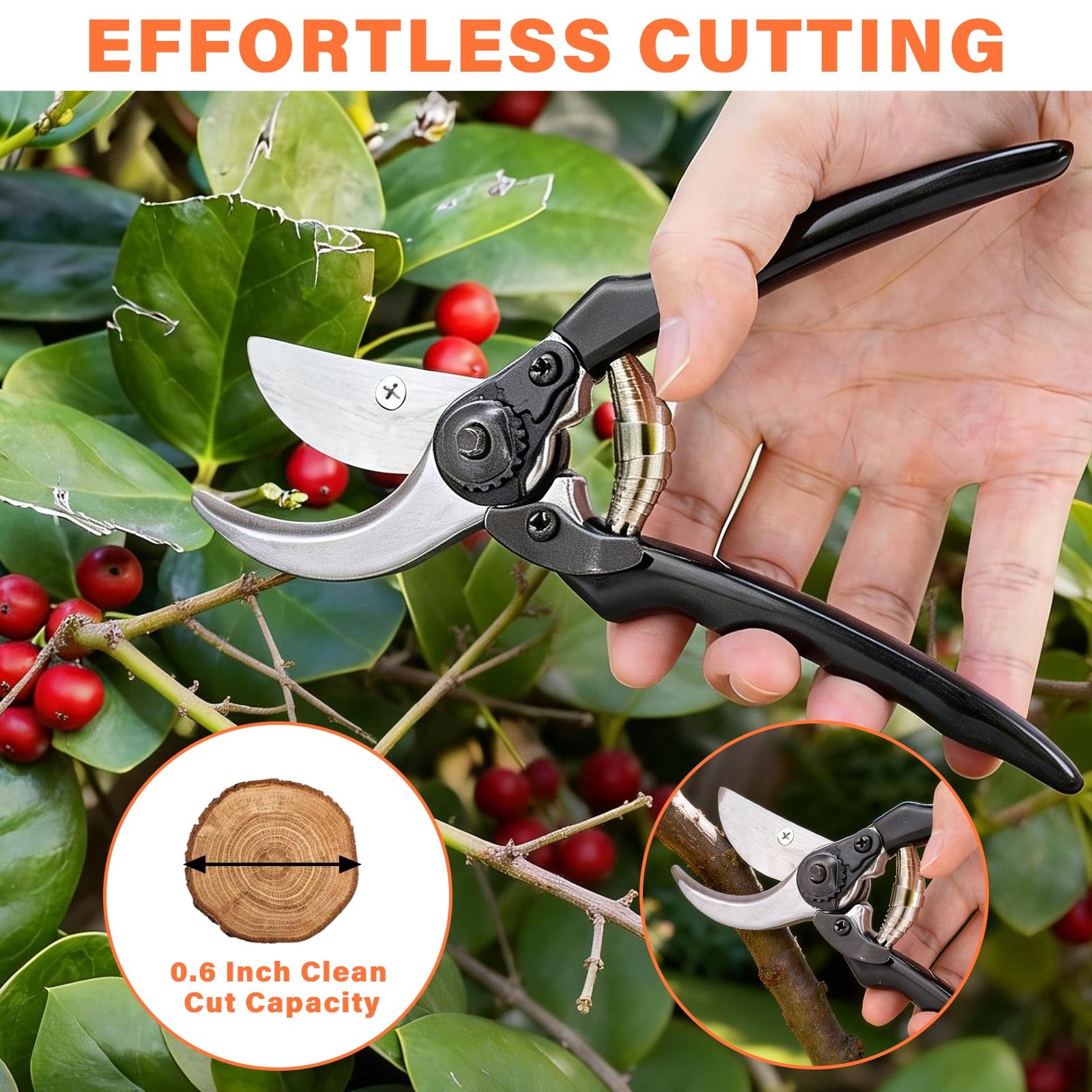 Bemico 3PCS Garden Tools Loppers Hedge Clippers & Pruners Set, Heavy Duty Hedge Shears Tree & Shrub Care Kit for Yard, Lawn & Garden, Branch Cutter Tree Trimmer for Indoor & Outdoor