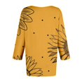 thumbnail image 3 of yunLCZ Women's Button Down Shirts Womens Tops 3/4 Length Sleeve Summer V Neck Shirts Casual Tunic Tops 2025 Women's Button Down Shirts, 3 of 4