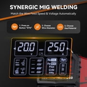ARCCAPTAIN 250A MIG Welder, Multi-Process Welding Machine with Gas MIG, Flux Core, Stick, Lift TIG, Spool Gun & Spot, Professional Aluminum Welding