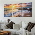 thumbnail image 2 of Nawypu  Wall Art Decor Canvas Print Picture Beautiful Kauai Sunrise Ocean Sea Waves Scenery Painting Beach Artwork for Kitchen Office Home Wall Decor Framed 12''x16''X3 Panels, 2 of 4