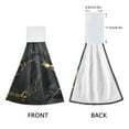 thumbnail image 4 of Black and Golden Marble 2pcs Bathroom Hanging Towels Velcro Soft Hand Towel Absorbent Tie Towels for Kitchen Toilet Tea Bar Washcloth, 4 of 7